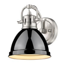 Golden 3602-BA1 PW-BK - Yep by Golden Lighting Duncan 1-light Vanity in Pewter and Black shade